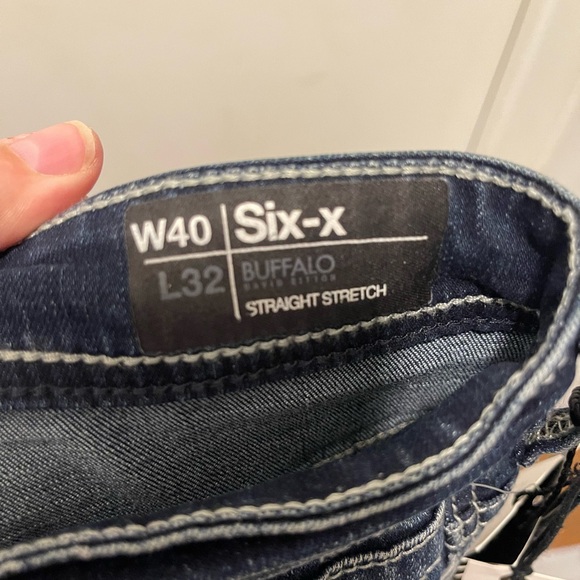 Blue Straight Leg Jeans with Fading Effect - Picture 10 of 10